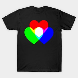 Light Hearts Red Green Blue T-Shirt